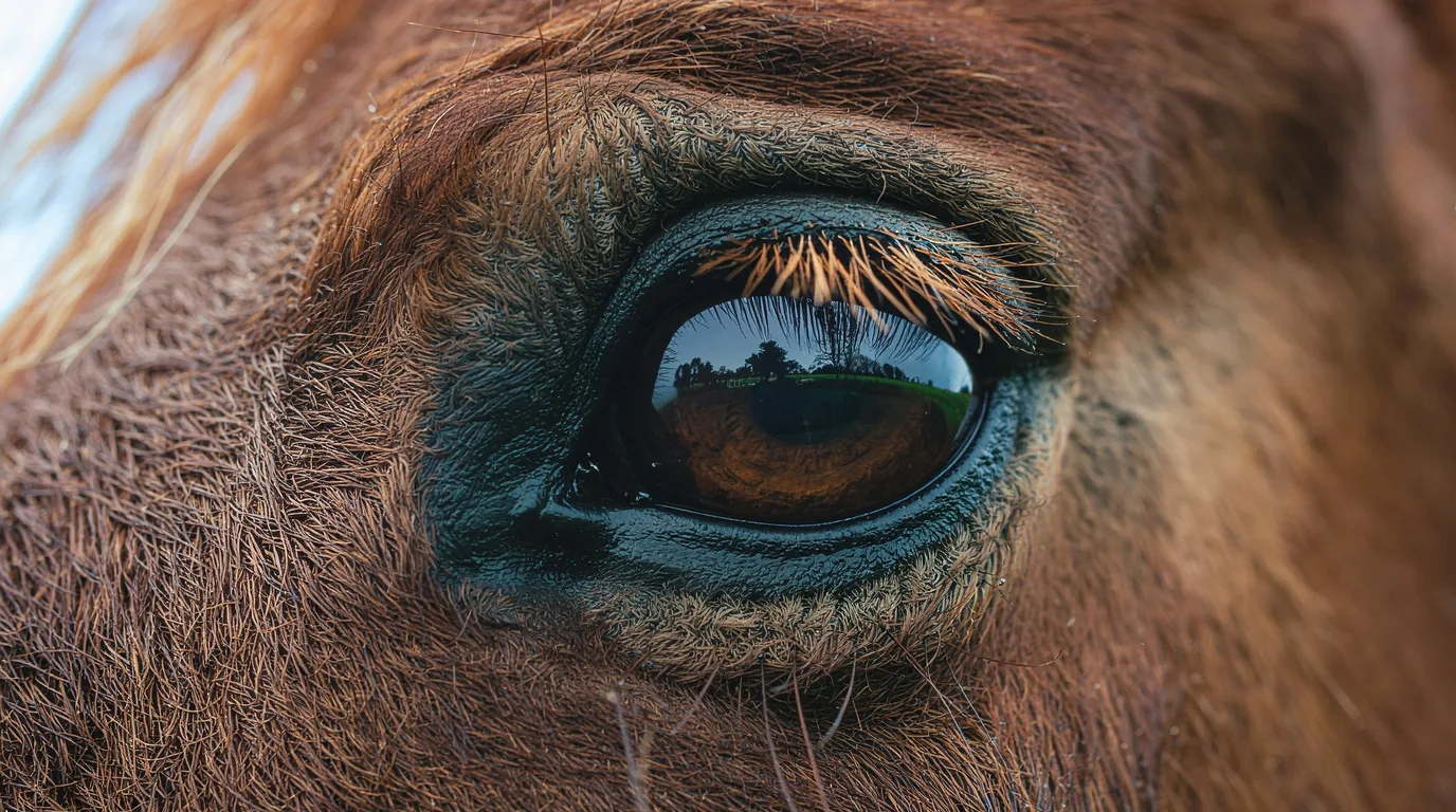 Un regard de cheval au Ferme équestre du Naudonnet, Bourdeilles